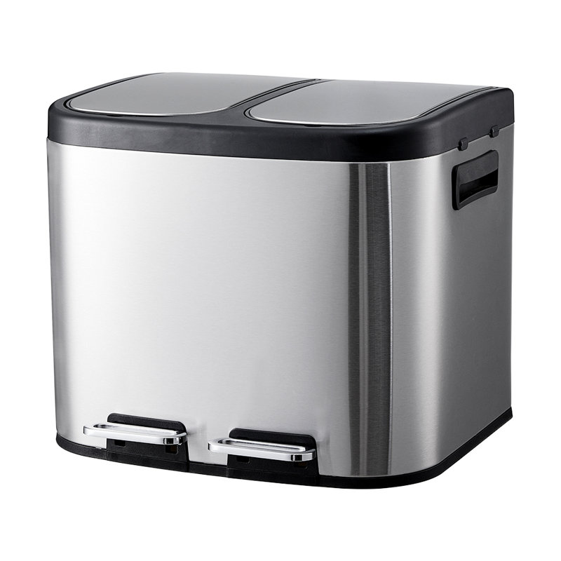 Stainless Steel 20-30 Litre Step-On Tresh Can, 20, 33.5cm H x 39.5cm W x 31.8cm D