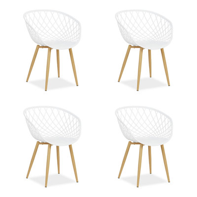 Skylar Garden Chair with Armrests Set of 4 Plastic Balcony Chairs Kitchen Chairs Outdoor Chair Patio Chairs