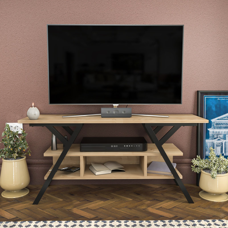 Tolchester TV Stand for TVs up to 50", Black/Oak