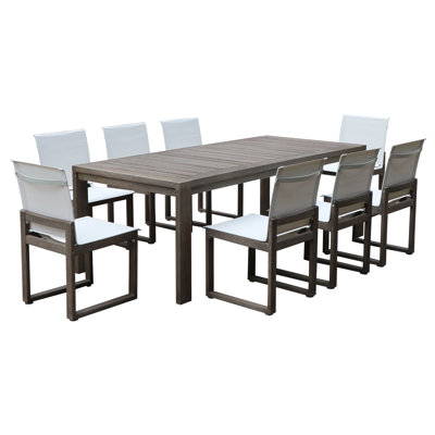Ensemble de salle à manger rectangulaire pour 8 personnes brun foncé 87 po avec chaises sans accoudoirs Joly
