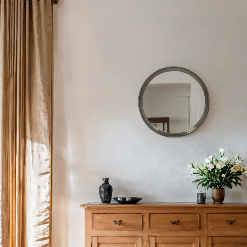 Miroir mural 19,7 "avec cadre en bois, Noyer