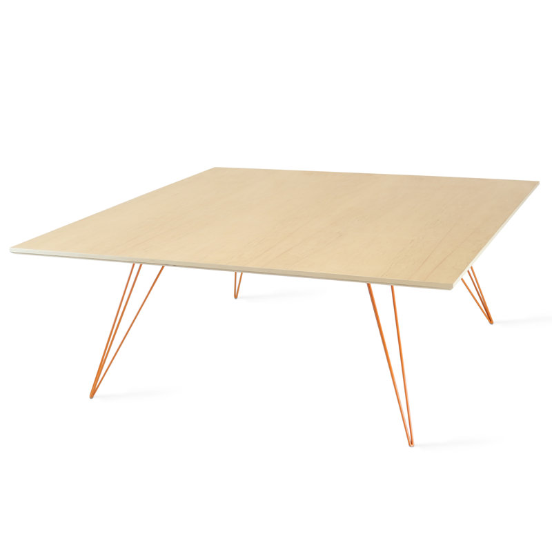 Table basse Williams, Orange, H 18 po x l 46 po x P 46 po, Érable