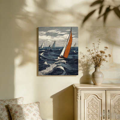Aquarelle, fleurs sauvages bleues, 36 x 24 pouces, cadre mural en bois à l'arrière