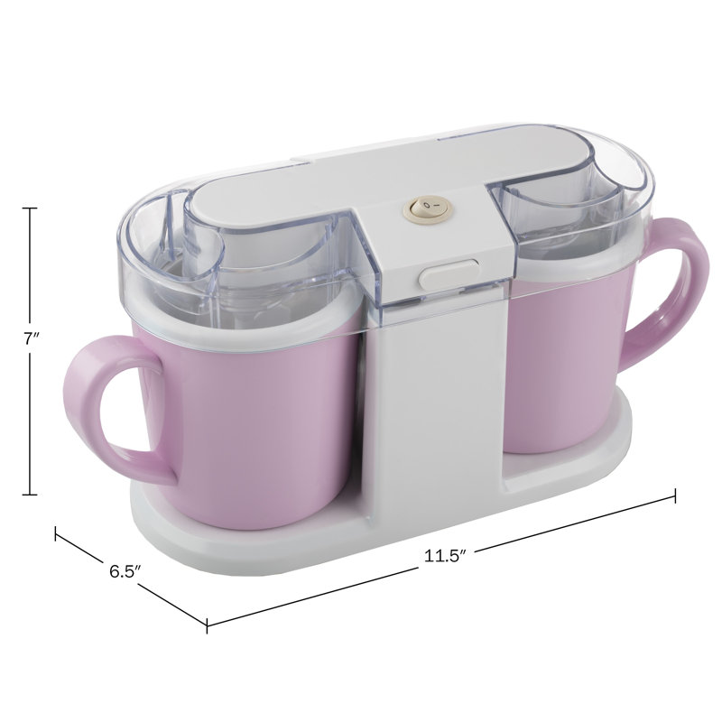 Pink 2QT Automatic Frozen Bowl Ice Cream Maker