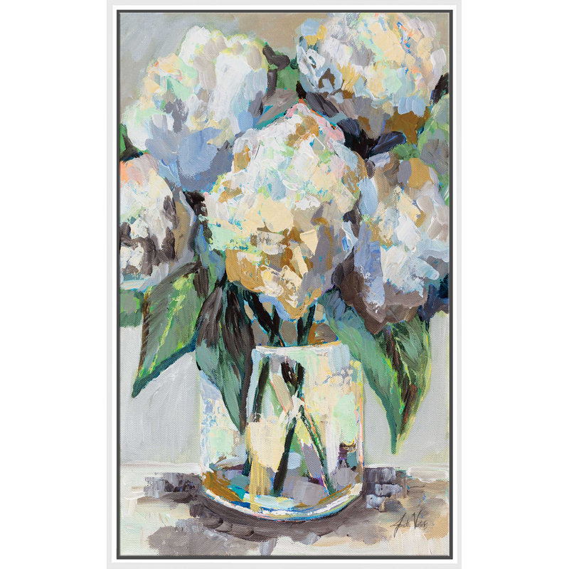 Beach House Bouquet - Peinture, L 21,5 po x H 33,5 po, Cadre blanc