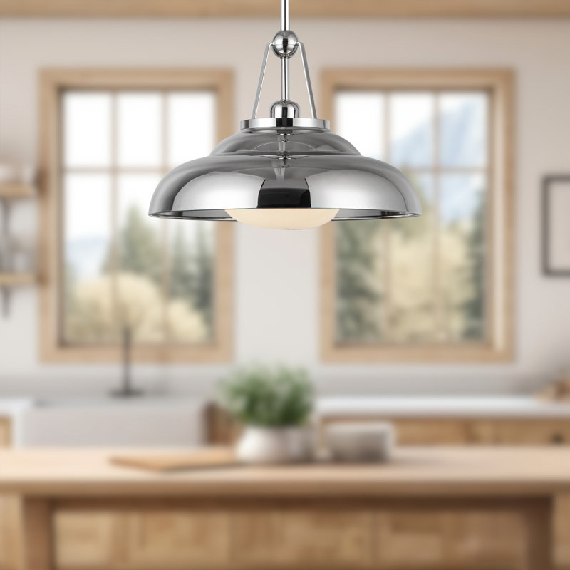 Palmetto 1 - Light Pendant, Polished Nickel, 11.63" H x 14.5" W x 14.5" D