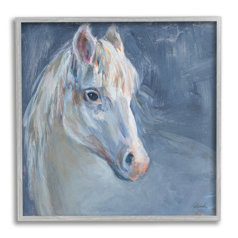 «Stupell Industries Gentle Gray Horse», peinture sur toile par Sue Schlabach, H 30 po x l 30 po x P 1,5 po