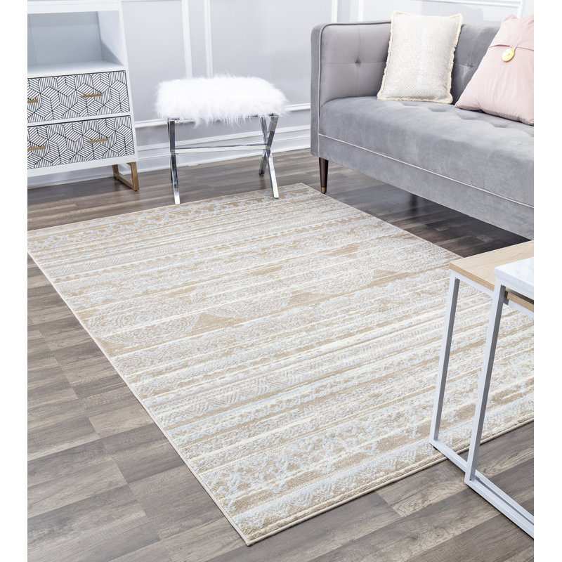 Tapis oriental crème, Tapis de couloir 2 pi x 8 pi