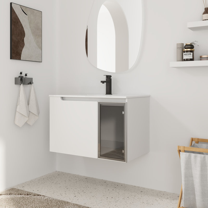 Ensemble de meuble-lavabo simple 30 po avec plateau en céramique Quorin, 30''