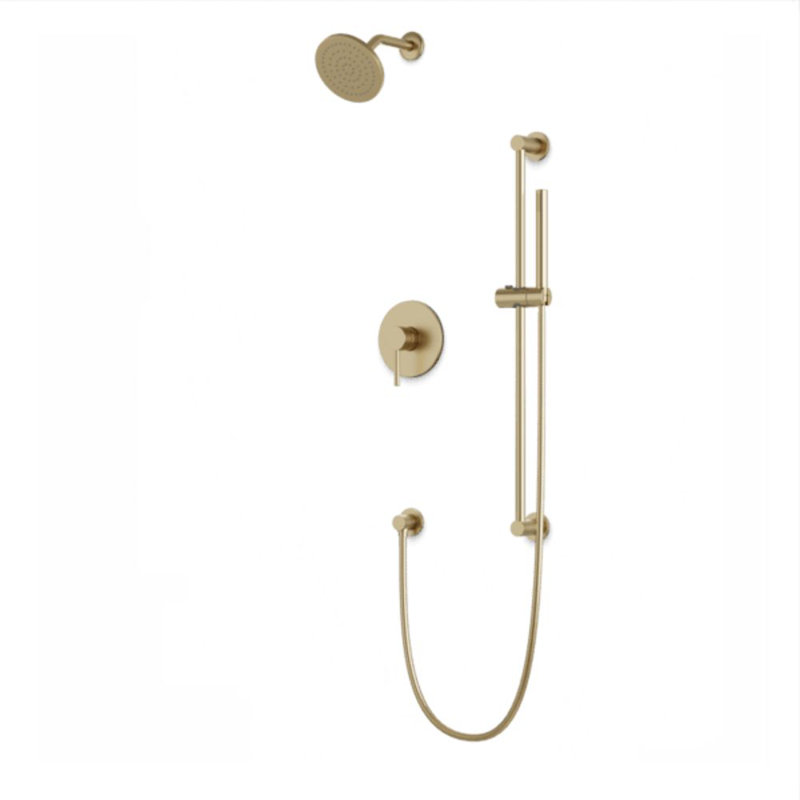 Complete Shower System, Satin Brass