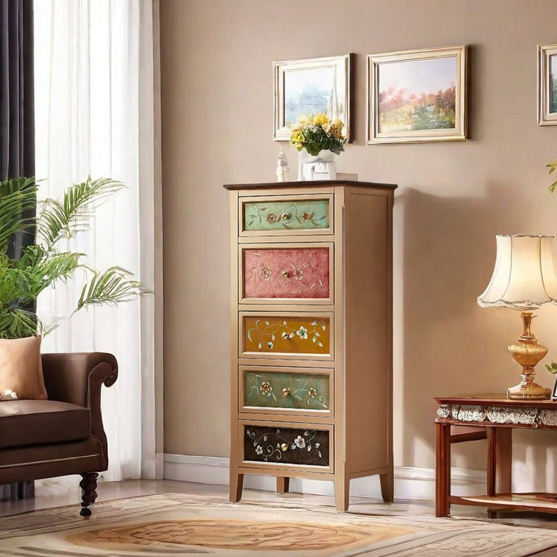 Commode de rangement polyvalente peinte à la main