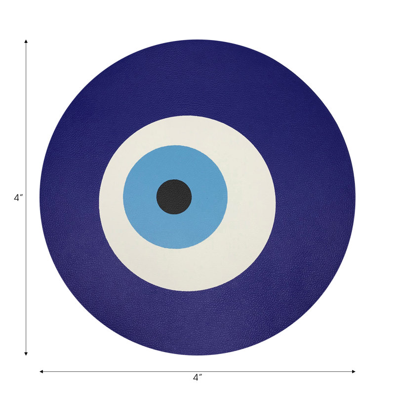 Sous-verres ronds en cuir Vegan Eye