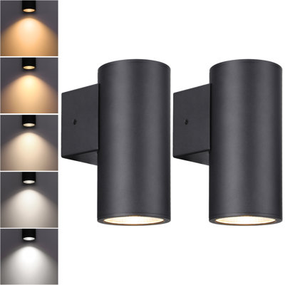 9" 5CCT Outdoor LED Cylinder Downward Wall Sconces, Modern Aluminum Outdoor Downward Lighting, 12W, 110-277V, ETL Listed