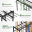 Support à outils de jardin avec roues et 12 crochets, pouvant contenir 39 outils pour le garage, la remise et le patio