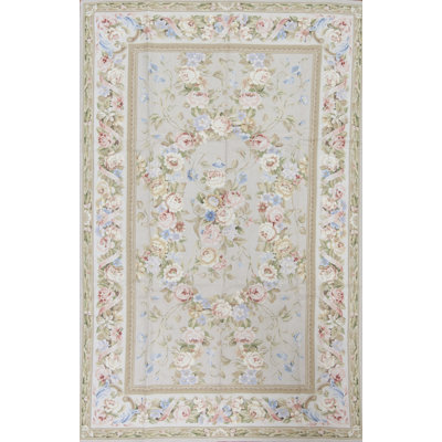 Gros Point Needlepoint Hand Knotted Wool Rug