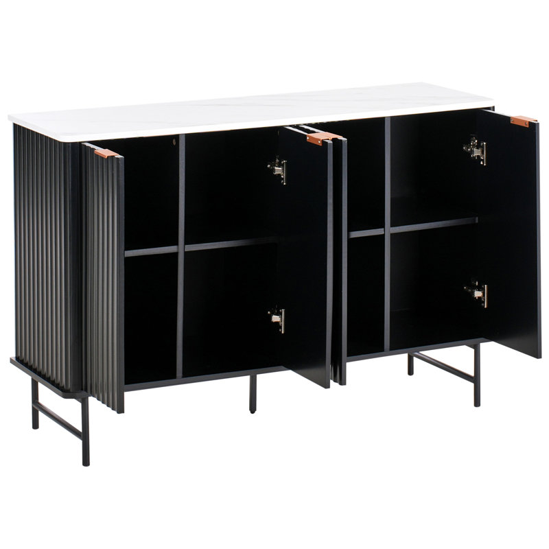 GLASTONBURY 120cm Sideboard, Black/Gold