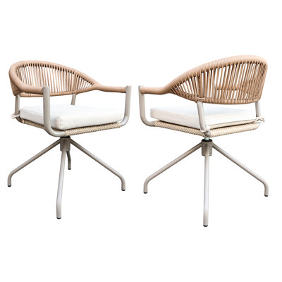 Chaises de salle à manger pivotantes d'extérieur toutes saisons pour pelouse, porche ou jardin (ensemble de 4)