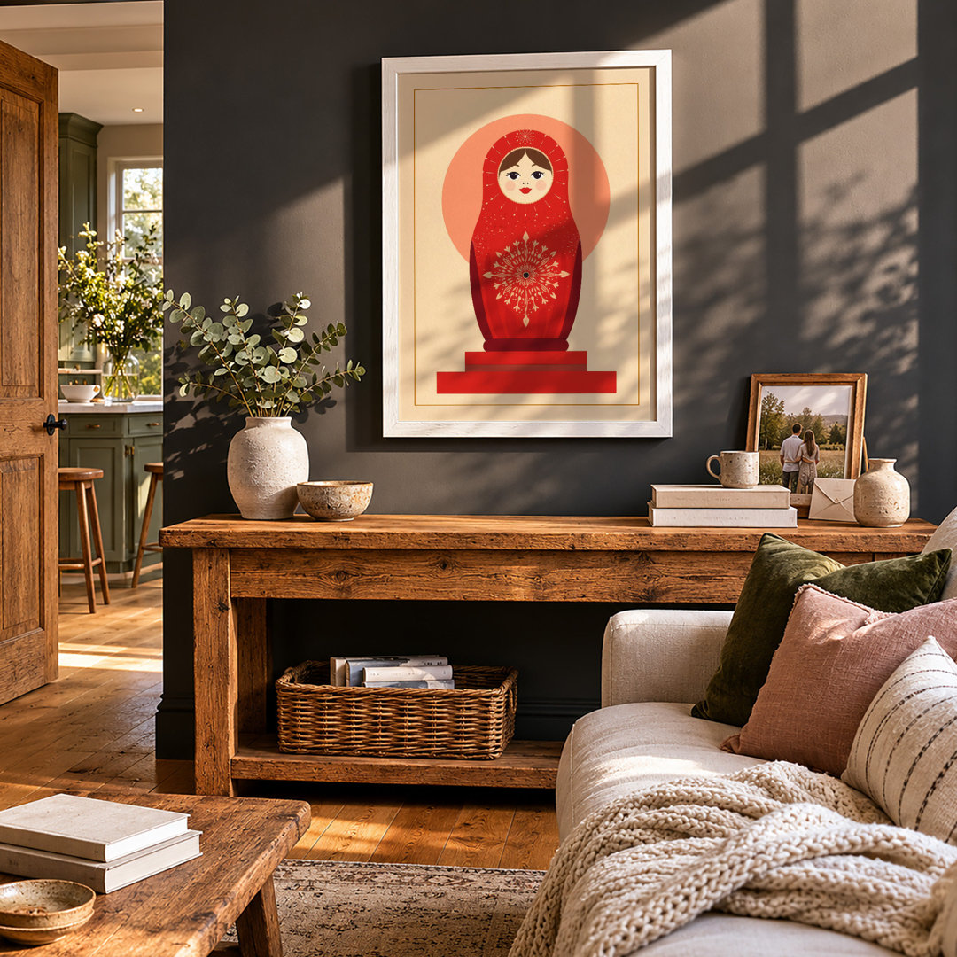 Russian Nesting Doll Retro - Framed Print