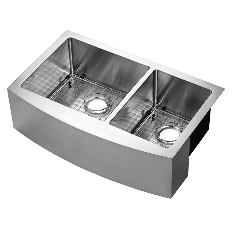 Parketon 30'' Stainless Steel Double Bowl Farmhouse Kitchen Sink