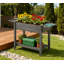 Lit de jardin surélevé, pot à fleurs surélevé en bois, avec roues verrouillables, tables d'appoint, tablette inférieure, trous de bonde-91199384