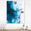 Horloge murale abstraite bleu sarcelle et blanche Whimsy II-1275487117