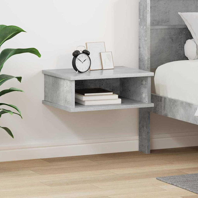 40cm W Manufactured Wood Bedside Table, Grey