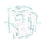 Meuble-lavabo de salle de bain avec lavabo en céramique, tiroirs à fermeture en douceur et porte-382873309