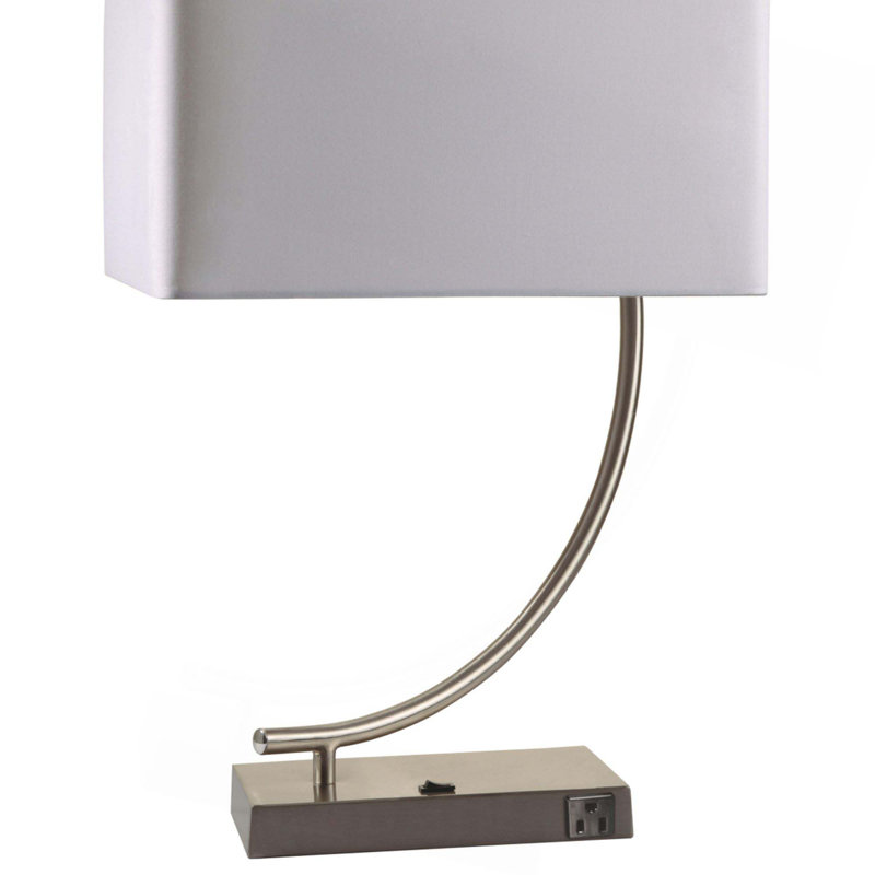 Lampe de table haute 22,5 po en métal avec design incurvé, abat-jour blanc