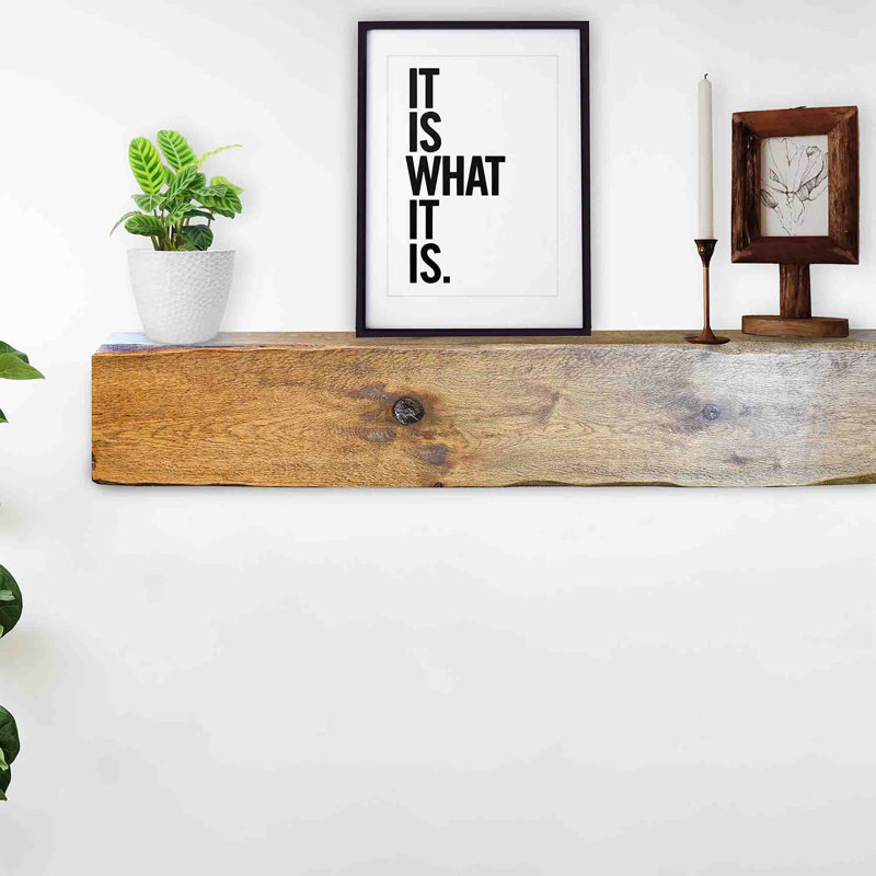Solid Wood Floating Shelf, Dark Oak