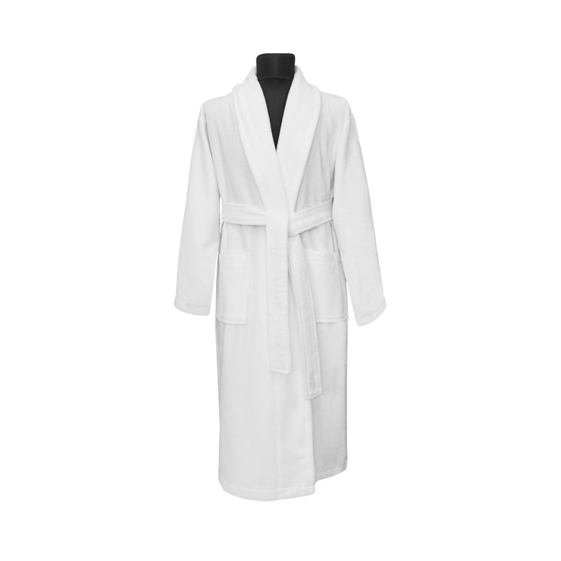Peignoir mi-mollet avec poches Regina, G / TG, Blanc