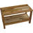 Rectangular Teak Shower Bench With Shelf-57278420-57278421