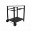 Chariot de barbecue extérieur à 2 niveaux avec plateau en acier inoxydable, crochets à outils à grandes roues, table de préparation de barbecue mobile pour patio et cour arrière