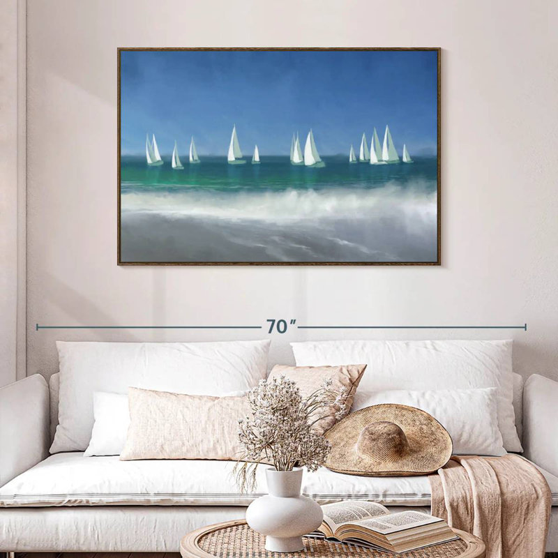 Port de plaisance, 46 po x 31 po, Cadre flottant noyer