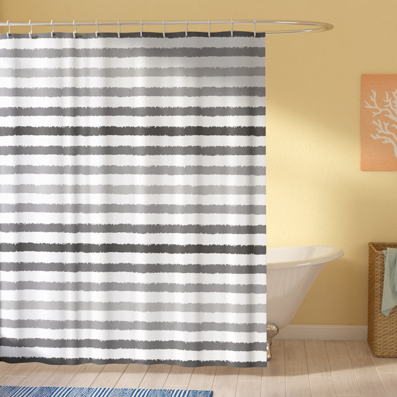 Rideau de douche simple gris et blanc grunge Stephane, H 75 po x l 69 po