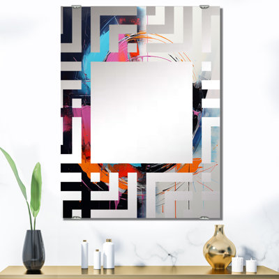 Paint Ink Expression III - Miroir abstrait fractal, décoration murale MIR137526