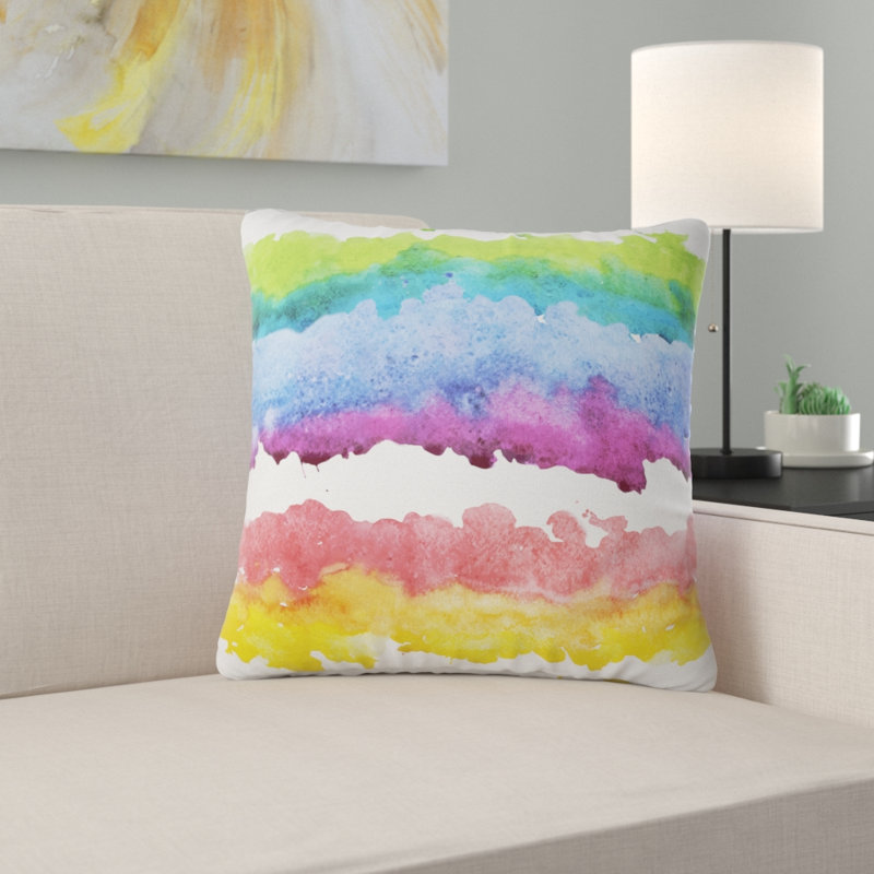 Rayures colorées en motif de vecteurs - Coussin imprimé abstrait, Rectangulaire, 12 po x 20 po