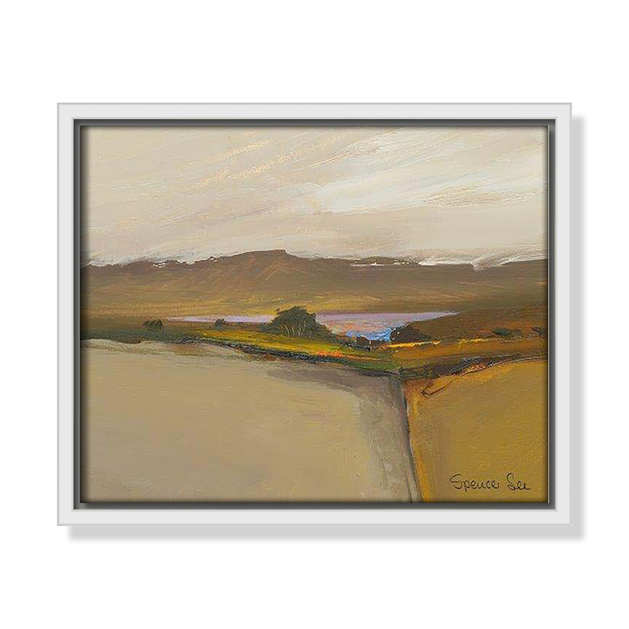 Heaven And Earth IV by Spencer Lee, 9.5'' H x 11.5'' W x 2'' D, White Framed