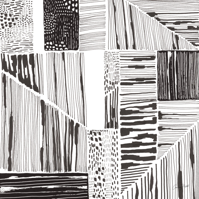 " Lined Up II " by Courtney Prahl Painting Print, 12" H x 12" W  