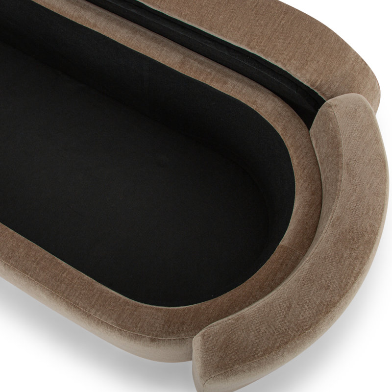 Banc de rangement rembourré 62 po Mizel, Chenille chocolat performance