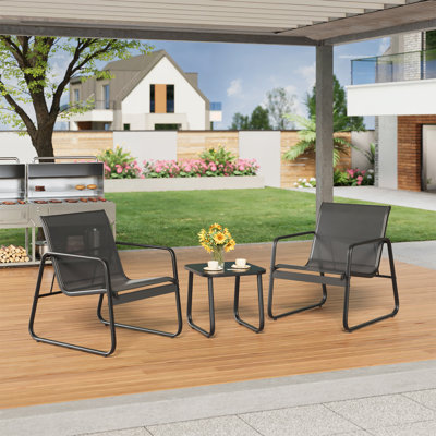 2-Person Wicker Patio Seating Group – Ergonomic Chairs & Glass Coffee Table, Weather Resistant