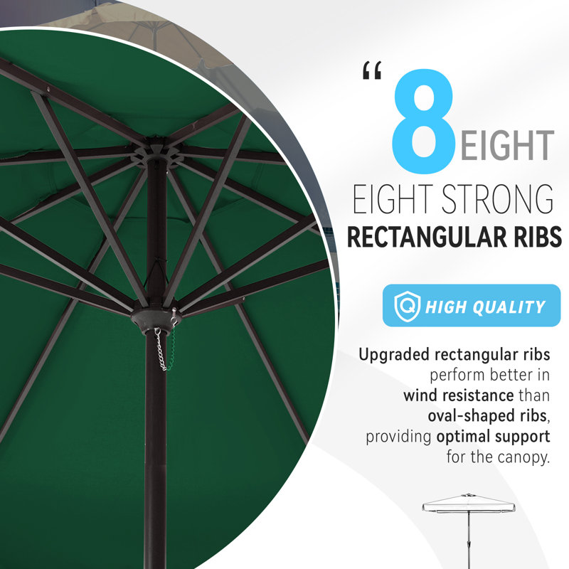 Parasol de patio drapé, Vert foncé