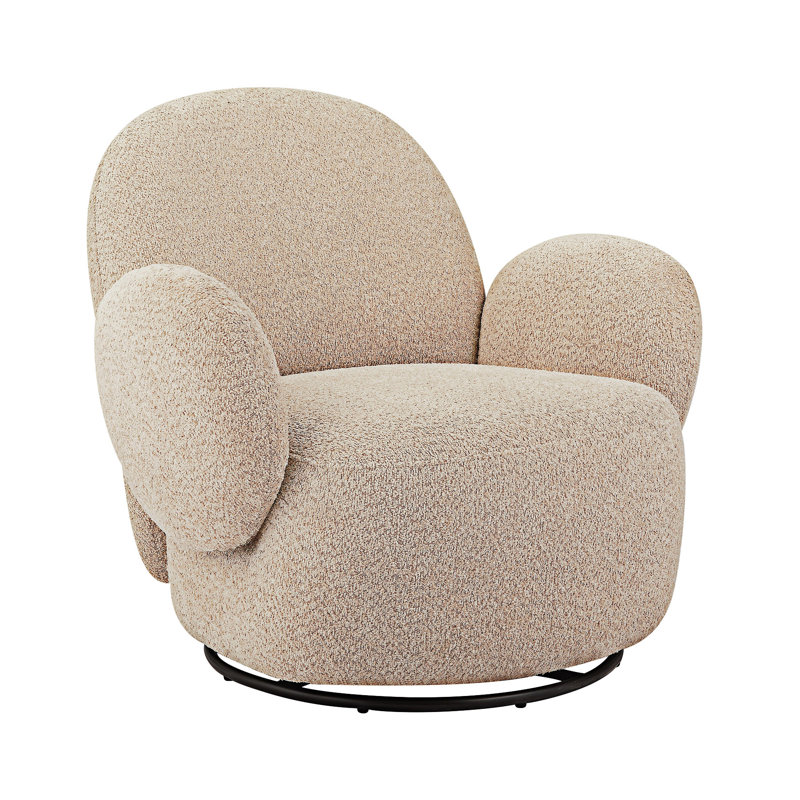 Fauteuil d'appoint pivotant rembourré, Beige