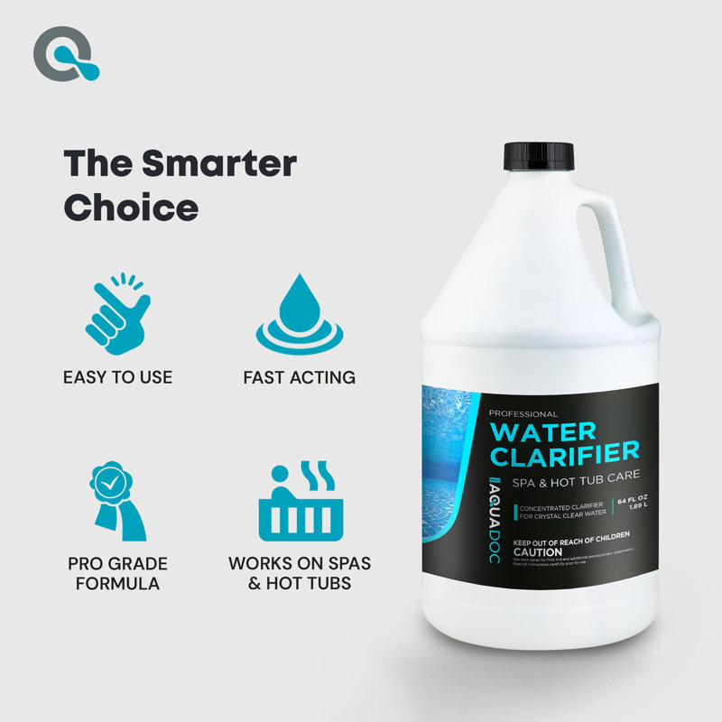 Clarificateur de spa et de spa AquaDoc pour un traitement rapide de l'eau nuageuse - 64 oz - pour garder votre spa clair et équilibré - fabriqué aux États-Unis