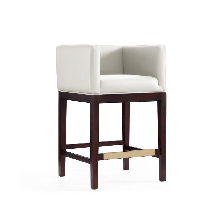 Yaden Upholstered Counter Stool with Solid Wood Frame