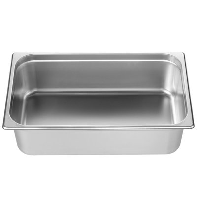 Paquet de 6 poêles de table à vapeur pleine grandeur, poêle commerciale en acier inoxydable anti-bourrage de 0,8 mm d'épaisseur, casserole de 6 po pour entreposage de nourriture à usage industriel et industriel