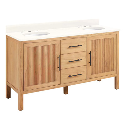 60"" Ayanna Double Bathroom Vanity Set with Oval Undermount Sinks -  Signature Hardware, 481809