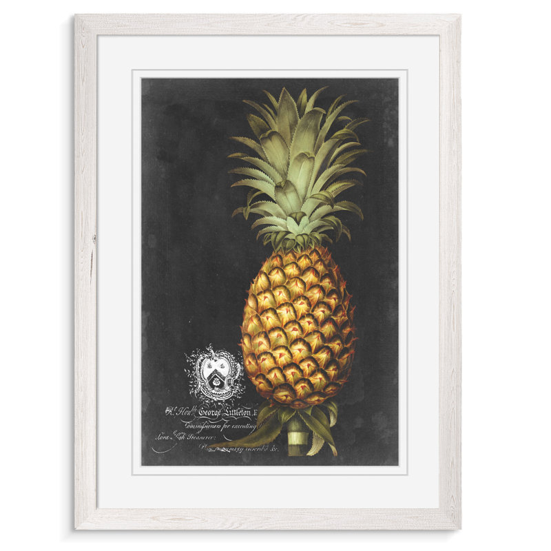 «Royal Brookshaw Pineapple I» par Paul Cezanne - reproduction d'art encadrée, H 22 po x l 18po x P 1,25 po, Blanc