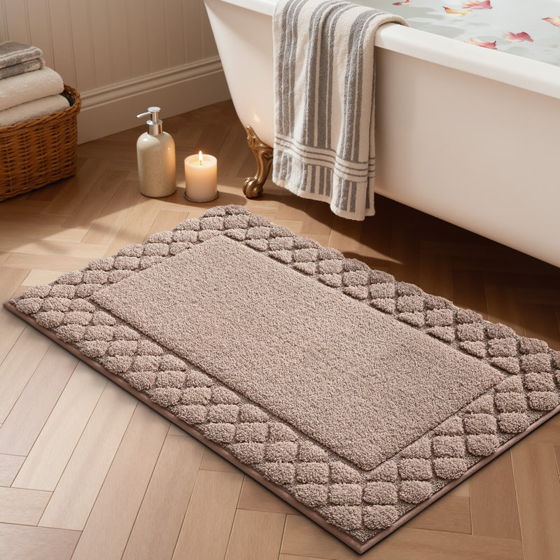 Tapis de bain doux antidérapant lavable, L 24 po x L 36 po