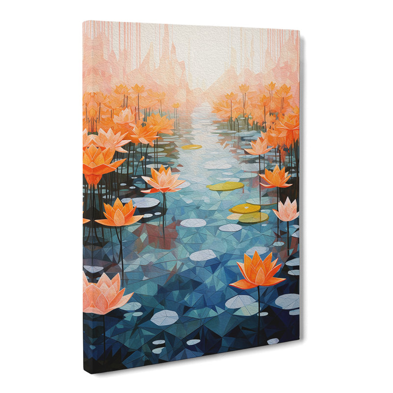 Pond Geometric - Wrapped Canvas, 50cm H x 35cm W x 3cm D