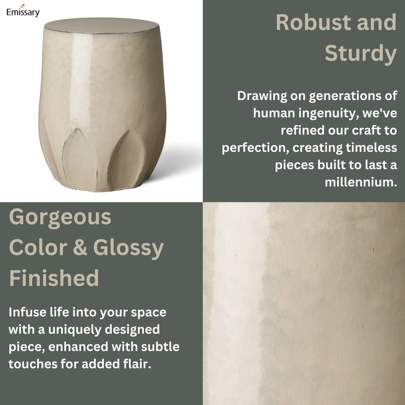 Caylx Garden Stool, Cream